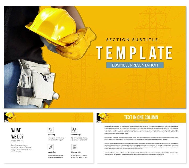 Electrician Jobs Presentation Template | Professional PPTX