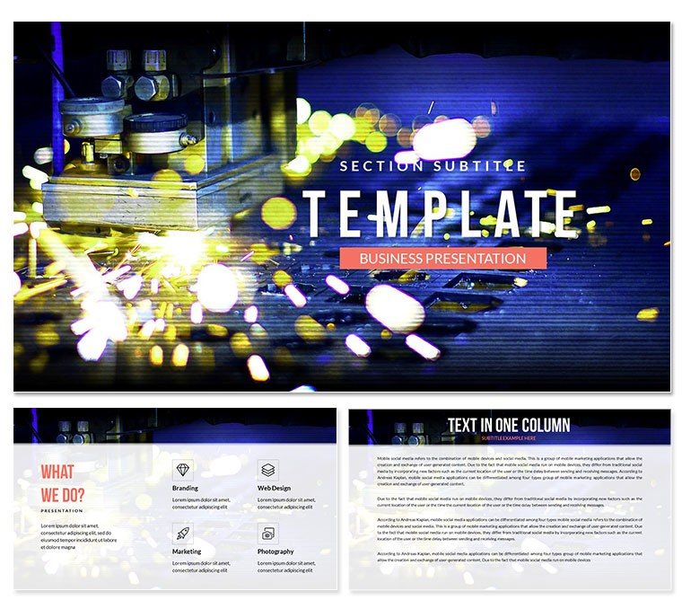 Laser Cutting Machine PowerPoint Template | Download Now