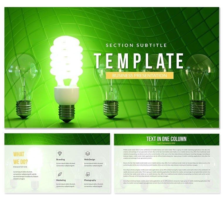 Lamp Save Energy PowerPoint template