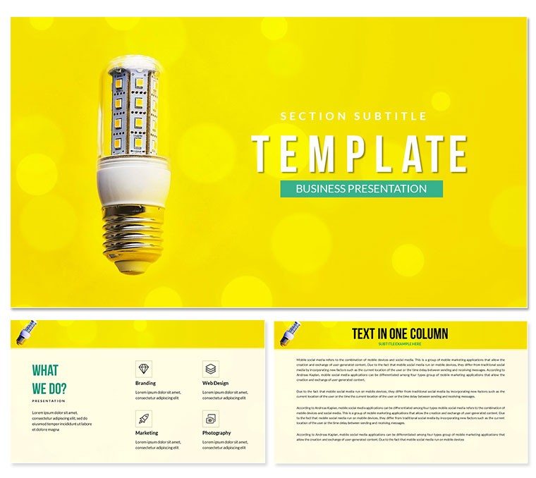 LED lamp PowerPoint template