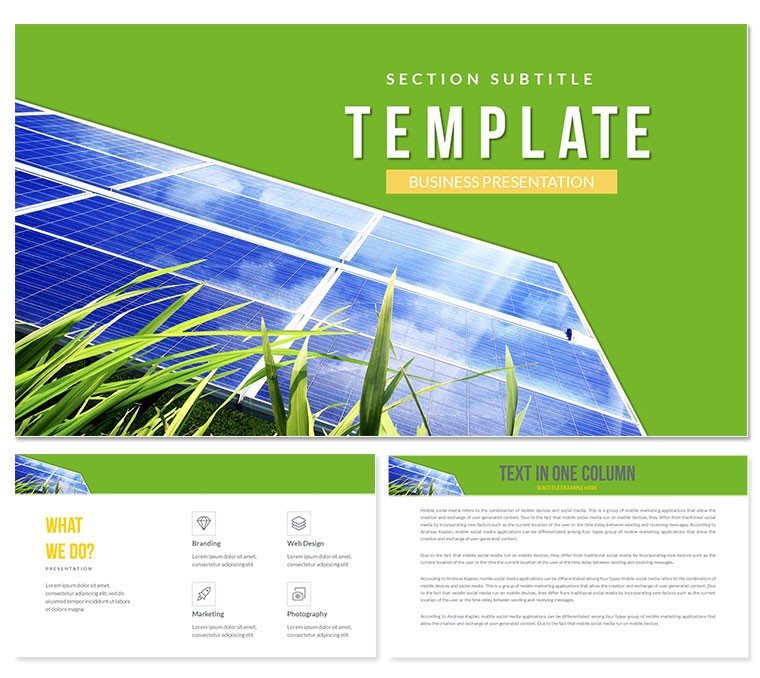 Installation solar panels PowerPoint template