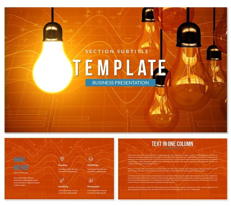Incandescent lamps PowerPoint template