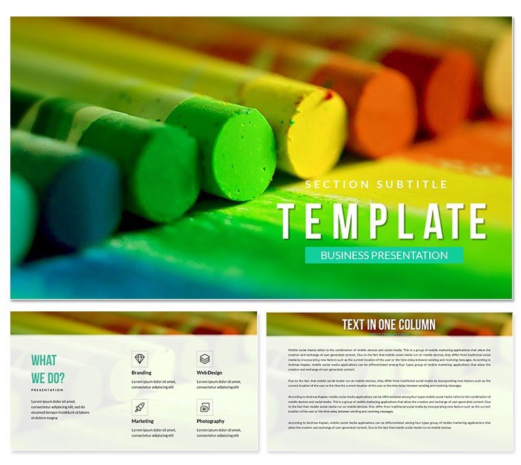Colouring pencils PowerPoint template