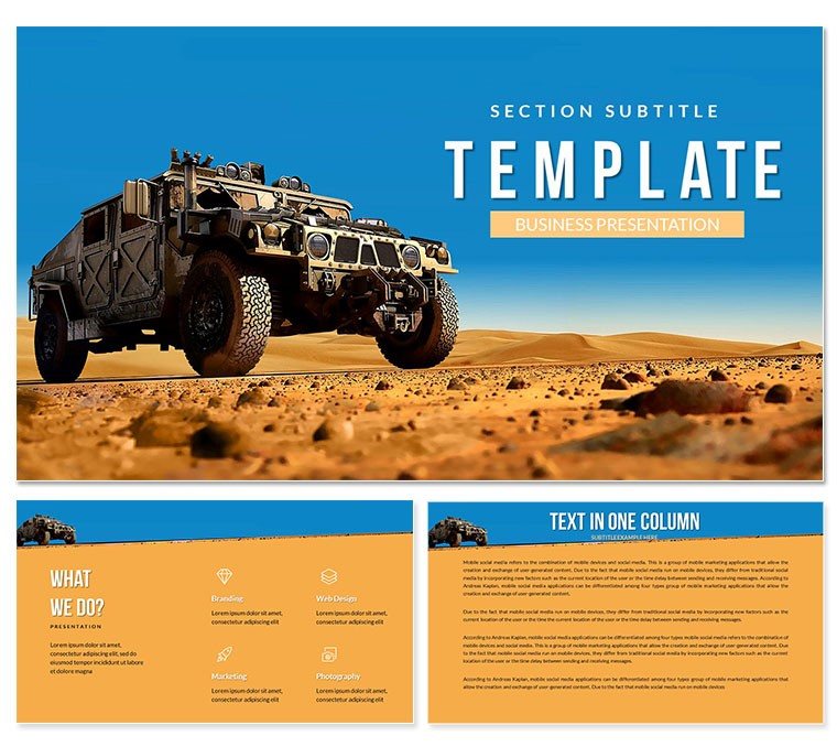 Military Hummer PowerPoint template