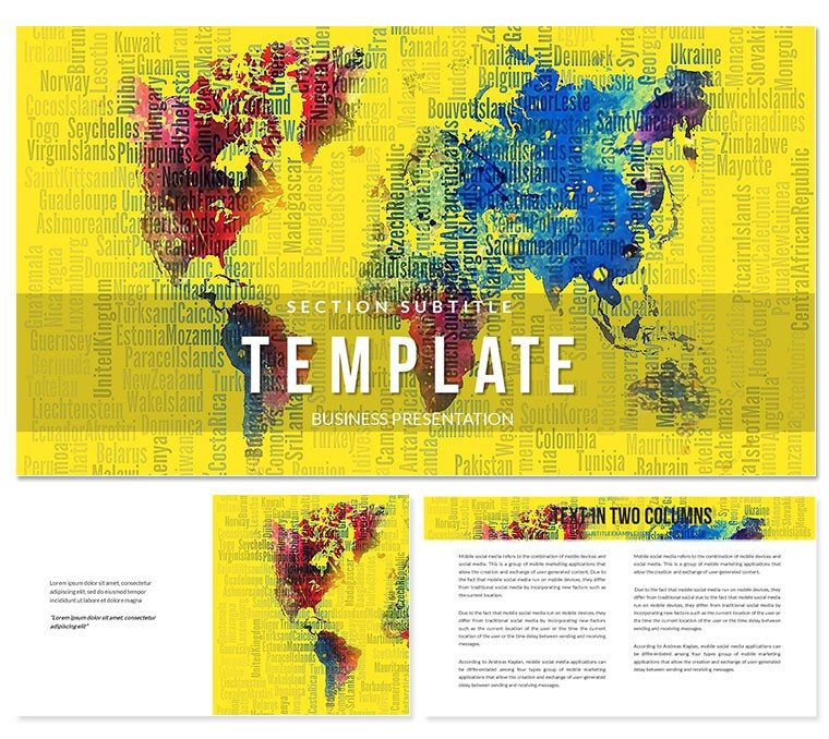 Abstract World map PowerPoint template