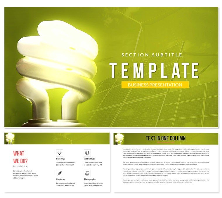 Energy Saving PowerPoint Template - Eco Presentation