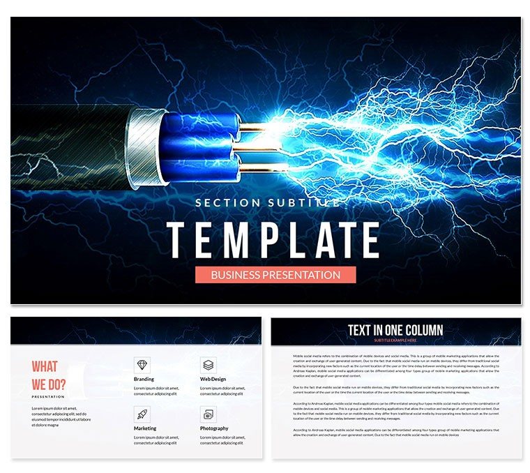 Electric Cable PowerPoint templates