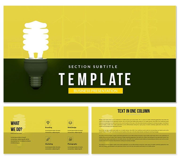 Energy Saving Lamp PowerPoint template