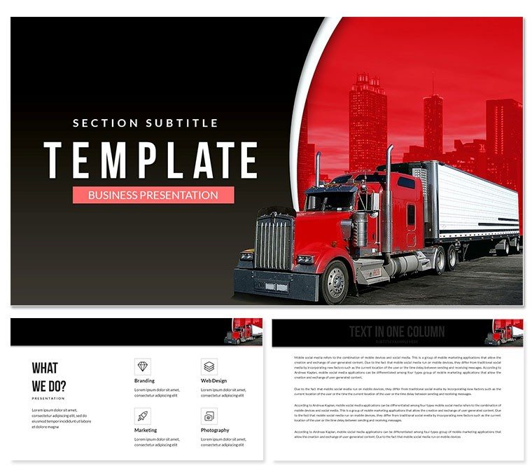Cargo Truck Logistics PowerPoint Templates