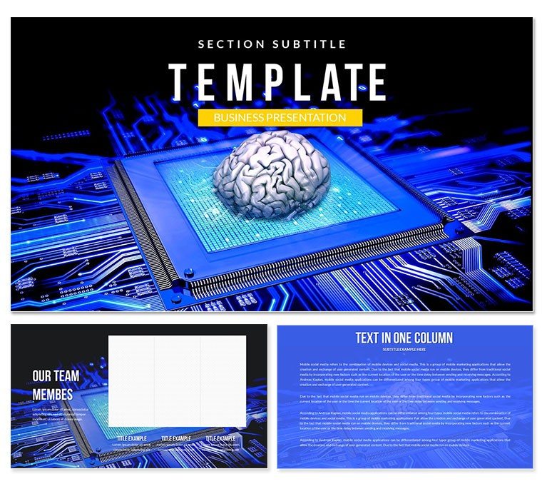 Virtual Artificial Brain PowerPoint template - Presentation