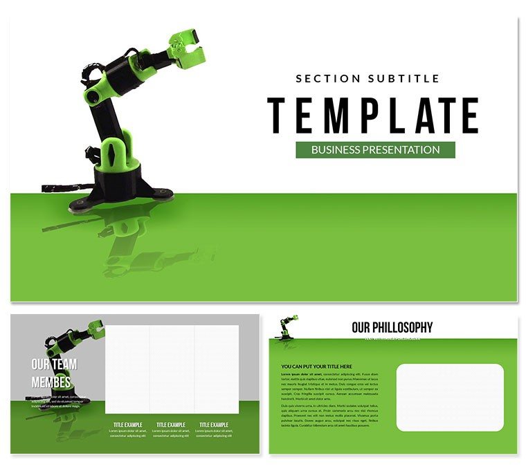 Manufacturing Robots PowerPoint template