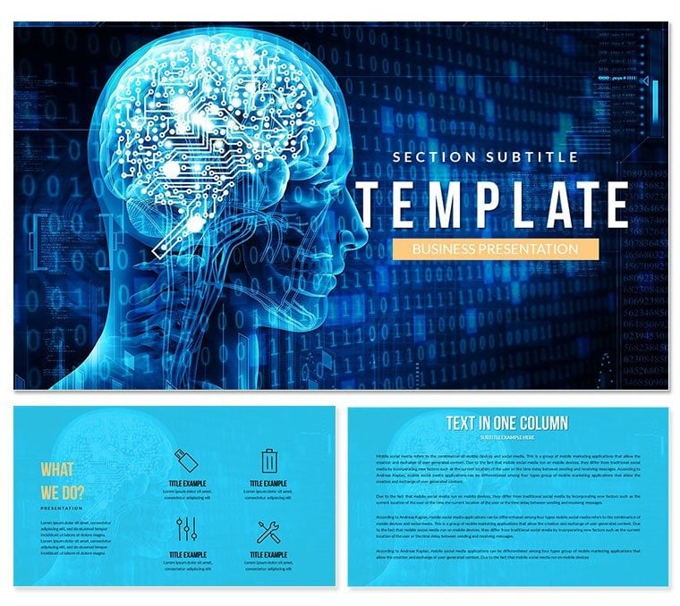 Artificial Intelligence Brain PowerPoint Template - Download Now