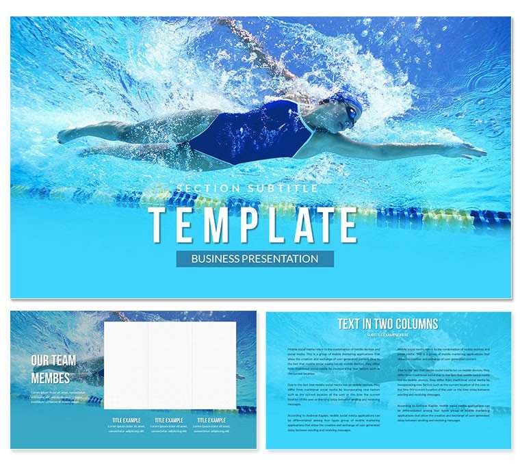 Professional Swimming PowerPoint Template: Presentation