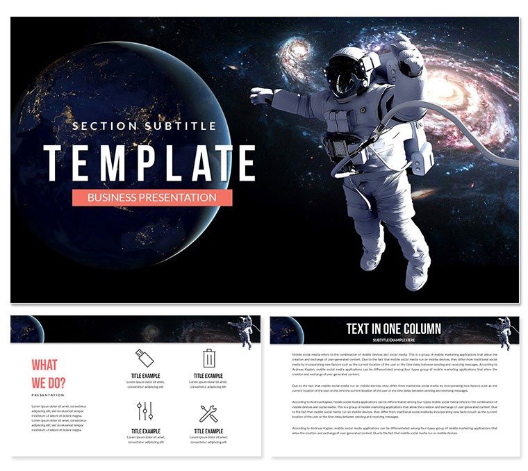 Astronaut PowerPoint Template - Infographic Presentation