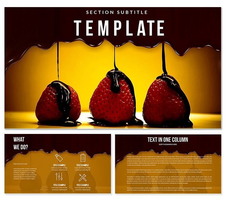 Chocolate Strawberries PowerPoint Template | Premium Presentation Slides