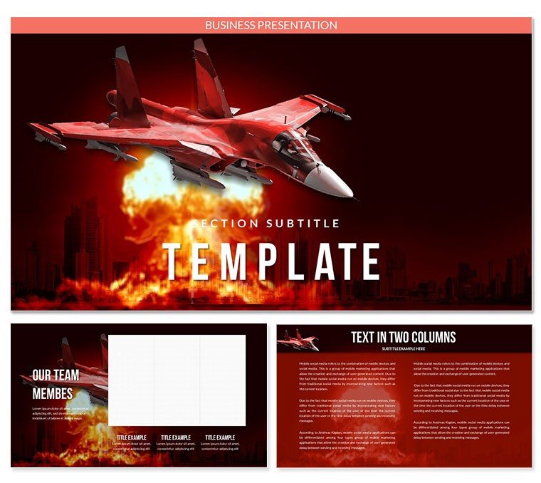 Air bombardment PowerPoint template Presentation