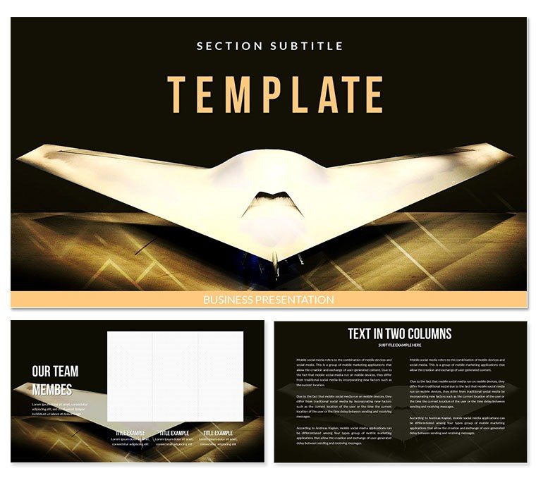 Airplane invisible : Stealthy PowerPoint template
