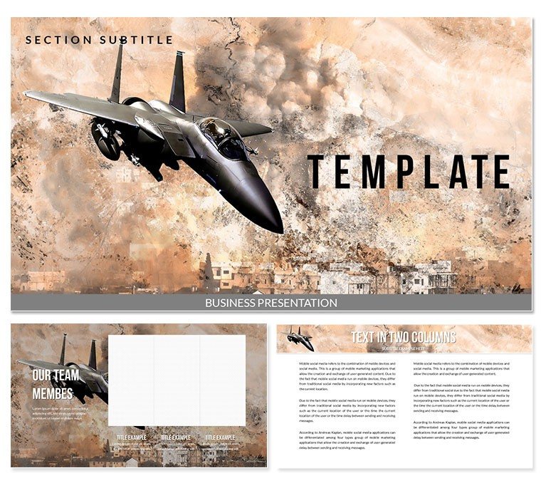 Bombardment of targets PowerPoint template