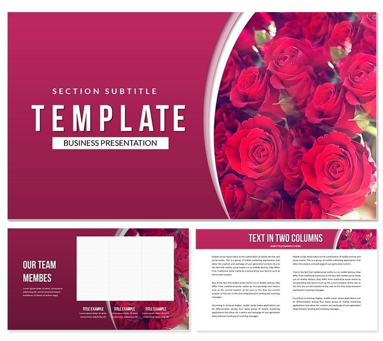 Bouquet of Roses PowerPoint Template: Presentation