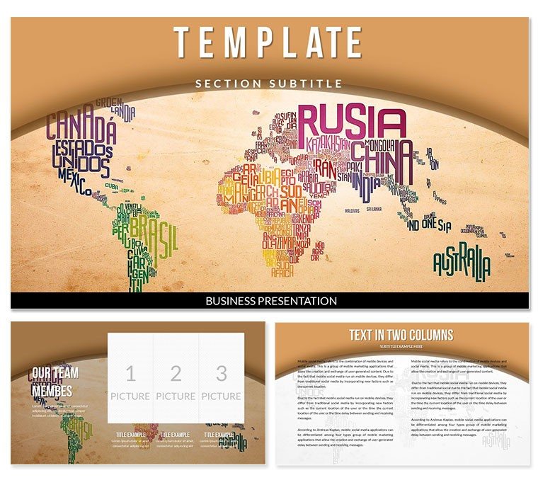 World Map Painting PowerPoint Template