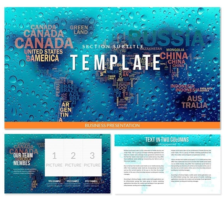 World Map Information PowerPoint Template