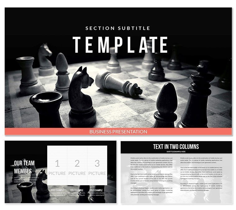 Chess Game PowerPoint template, Background for Presentation