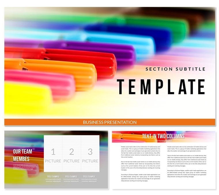 Multicolored Markers PowerPoint templates
