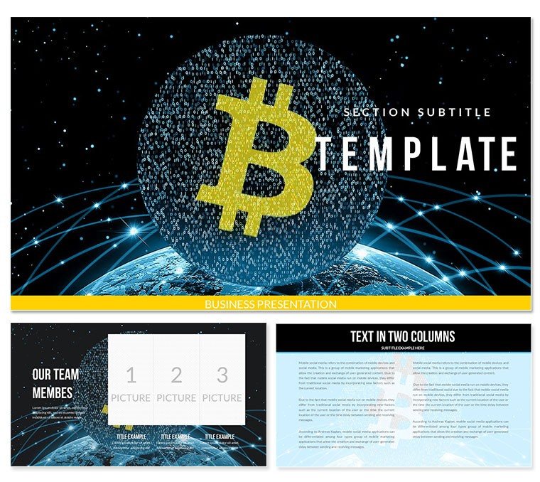 Exchange Bitcoin - Currency PowerPoint templates