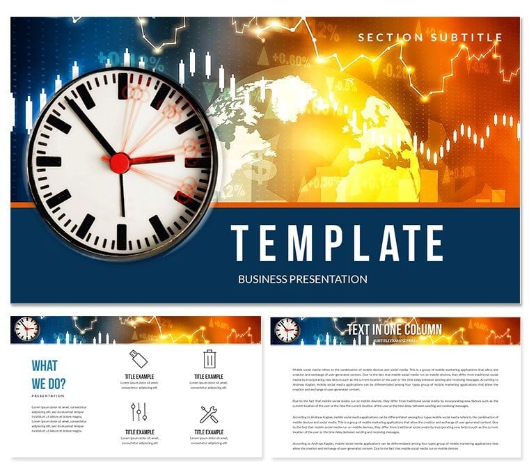 World Time Clock of Trading PowerPoint Templates