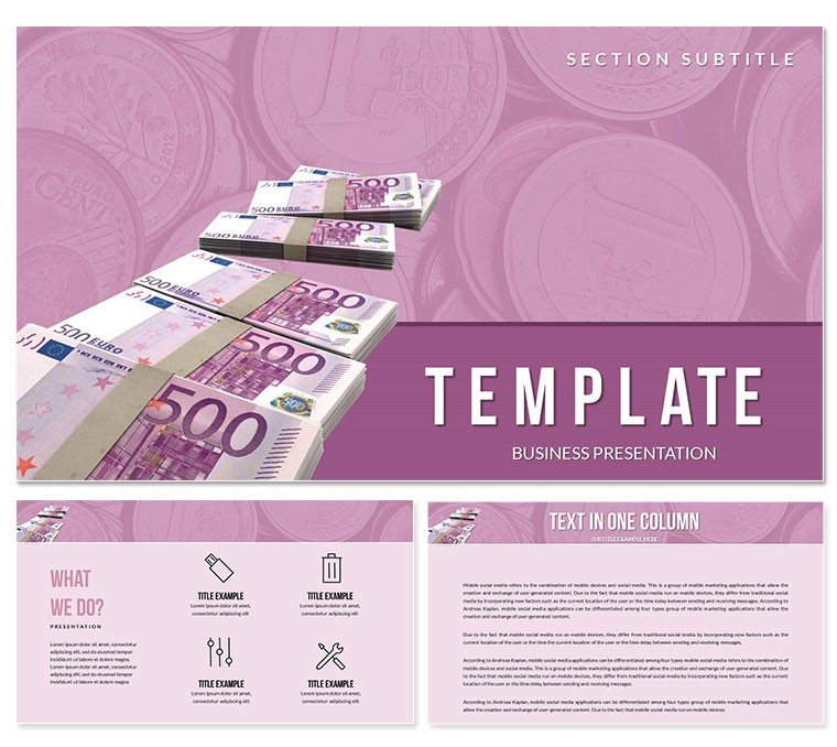 Euro Money Reviews PowerPoint Template for Presentation - Customizable and Effective
