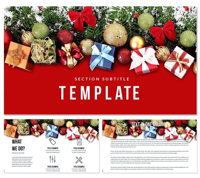 Original Christmas and New Year Gifts PowerPoint template