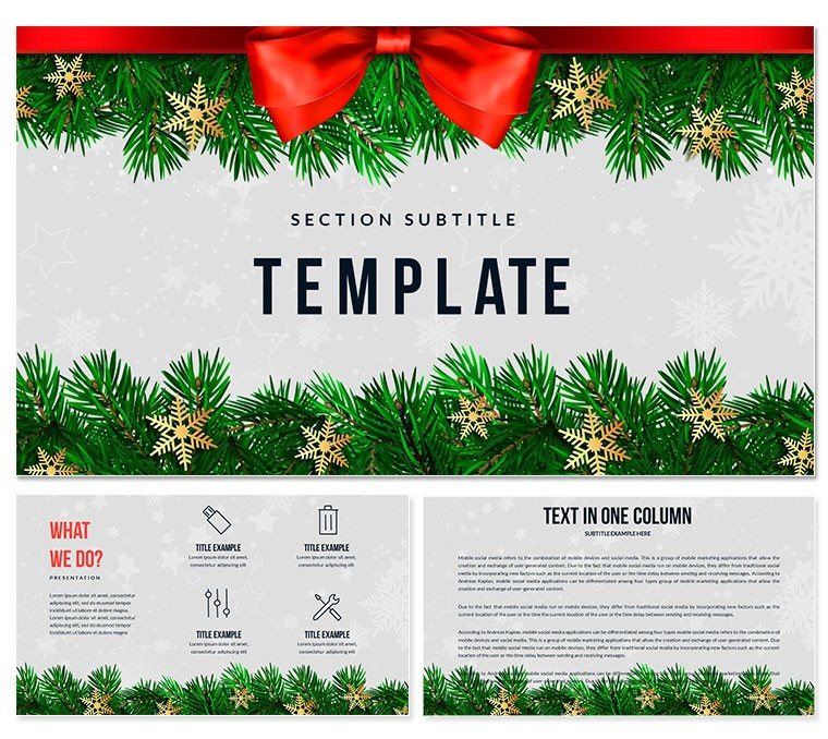 Ideas for New Years and Christmas interior decoration PowerPoint templates