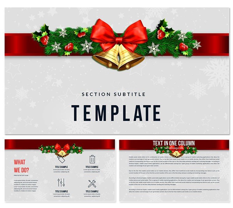 Christmas bells, Gold-plated PowerPoint templates