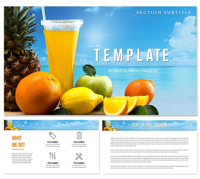 Summer Drinks: Fruit Drinks, Lemonades PowerPoint templates
