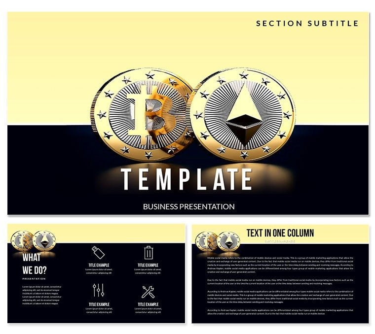 Difference Bitcoin and Ethereum PowerPoint templates