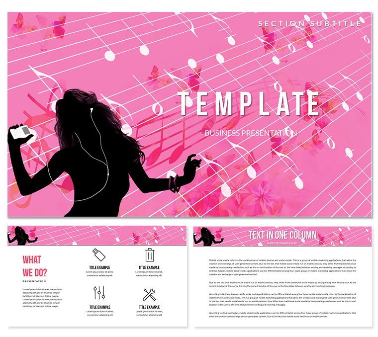 Girl and Music PowerPoint templates