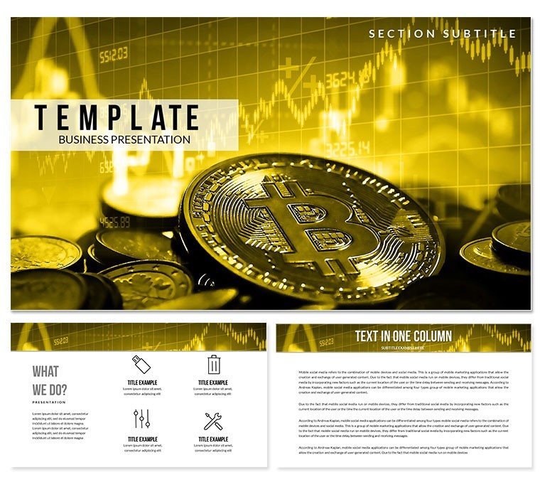 Bitcoin Price Index PowerPoint templates
