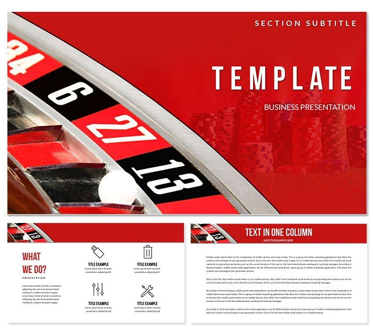 Roulette Gambling PowerPoint templates