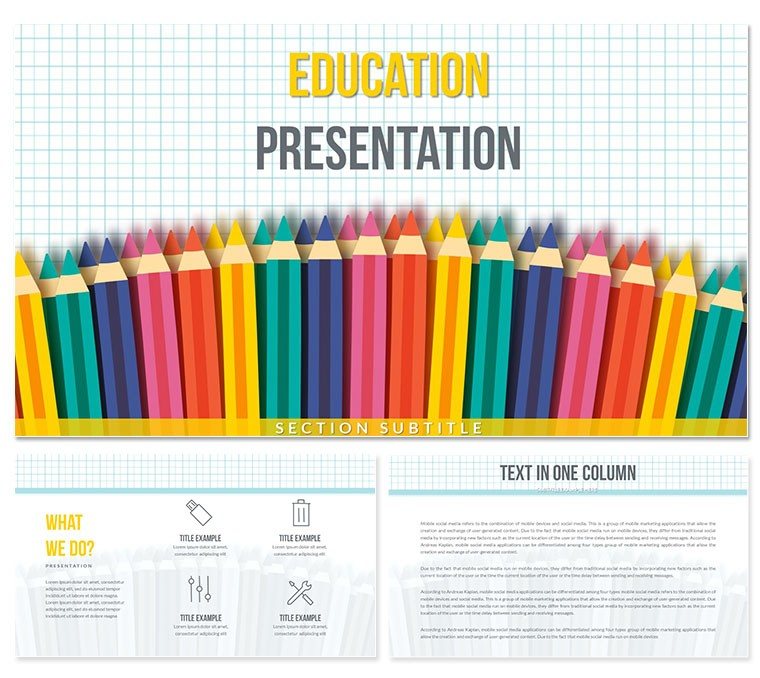 My First Colored Pencil Set PowerPoint templates