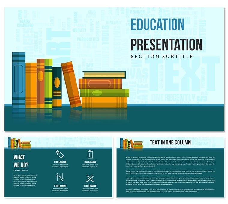 Books for Teaching PowerPoint Template for Educational Presentations