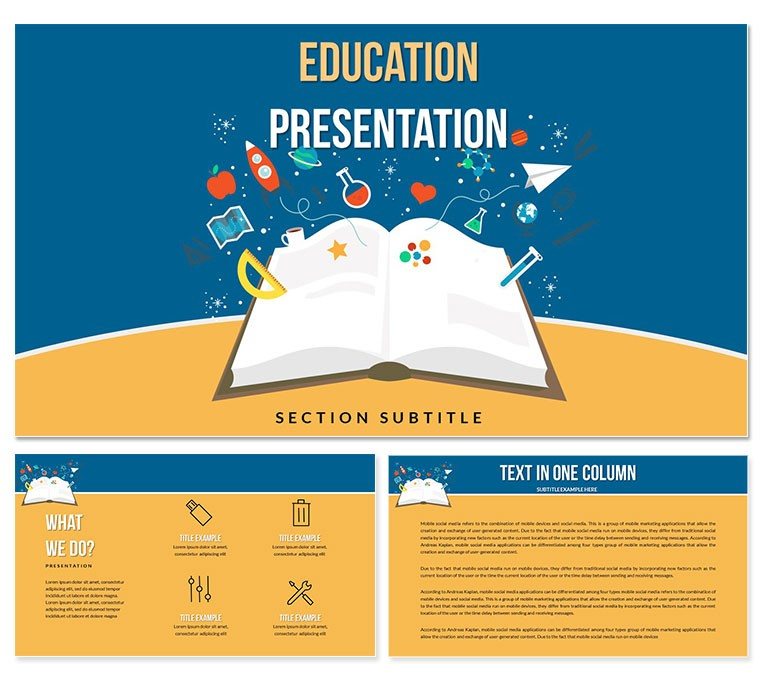 E-learning and Integrated Education PowerPoint Template