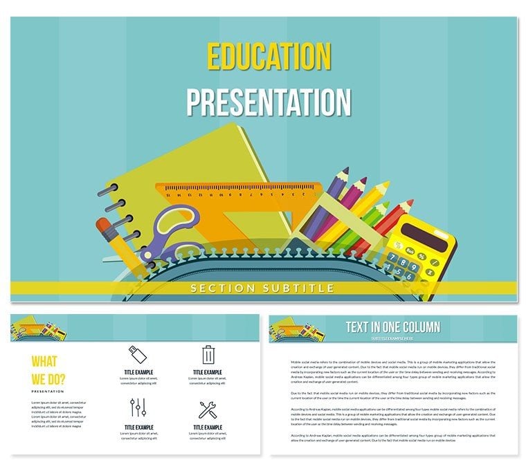 Backpack essentials for back to school PowerPoint templates