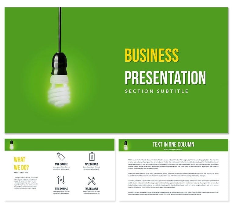 Fluorescent Lamp PowerPoint Template - Download Now