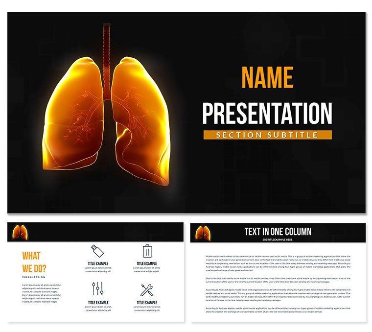 Human Anatomy : Lungs PowerPoint Templates