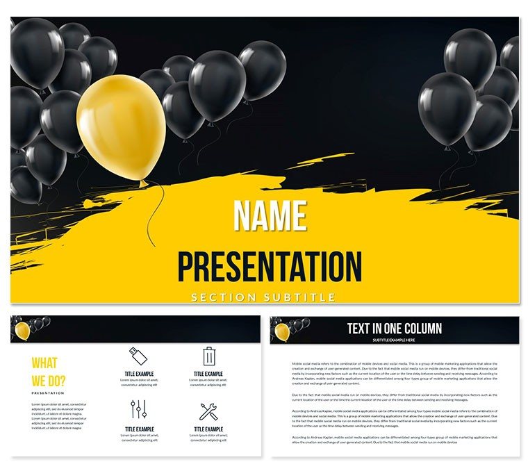 Black Friday Balloons PowerPoint Templates