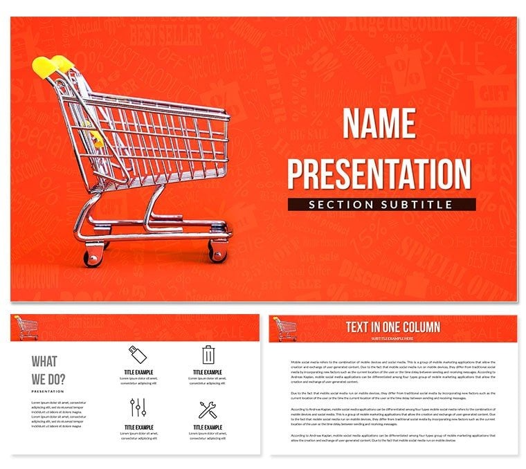 Shopping Trolley PowerPoint Template - Professional Presentation | Download PPTX
