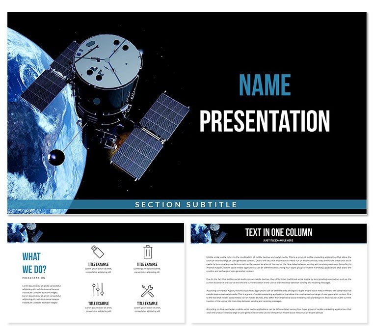 Artificial Satellite in Orbit PowerPoint Template | Download