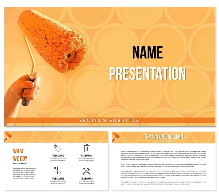 Paint Roller PowerPoint Template for presentation