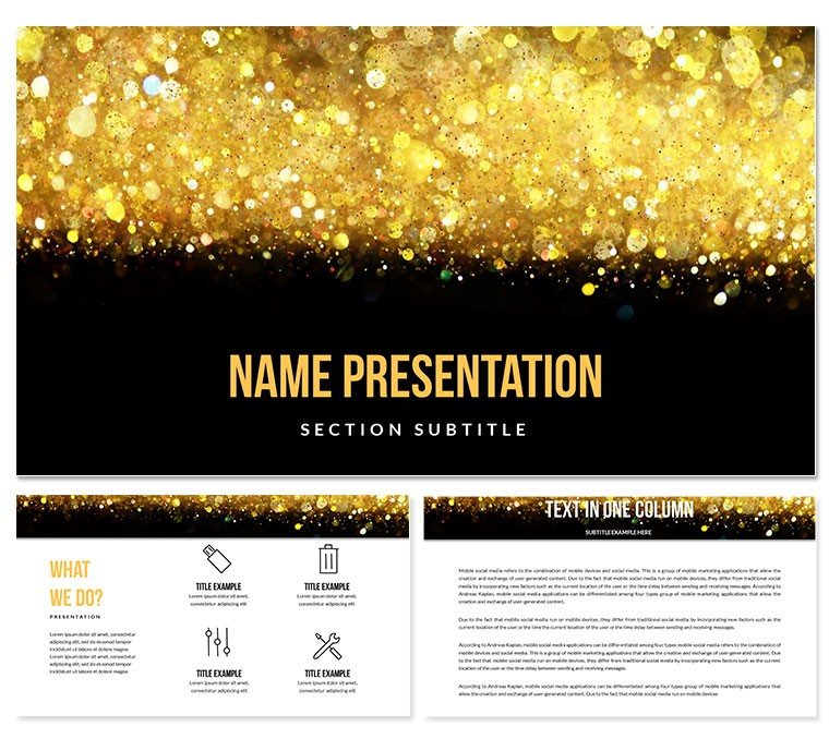 Christmas Sparkler In Haze Light PowerPoint Template - Professional Presentation