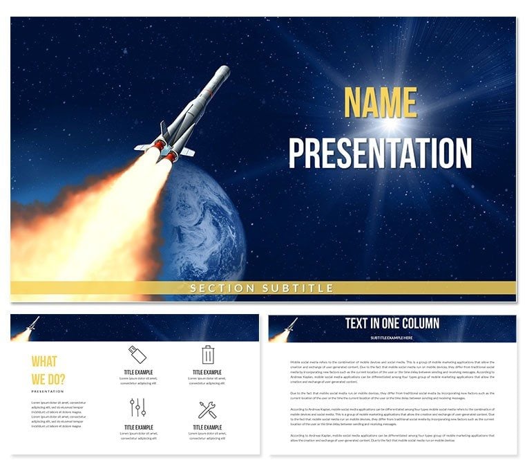 Rocket to Cosmos PowerPoint Template: Presentation